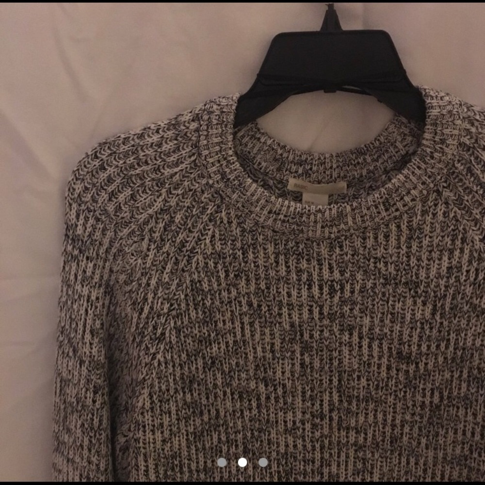 black and white knit sweater